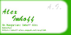 alex imhoff business card